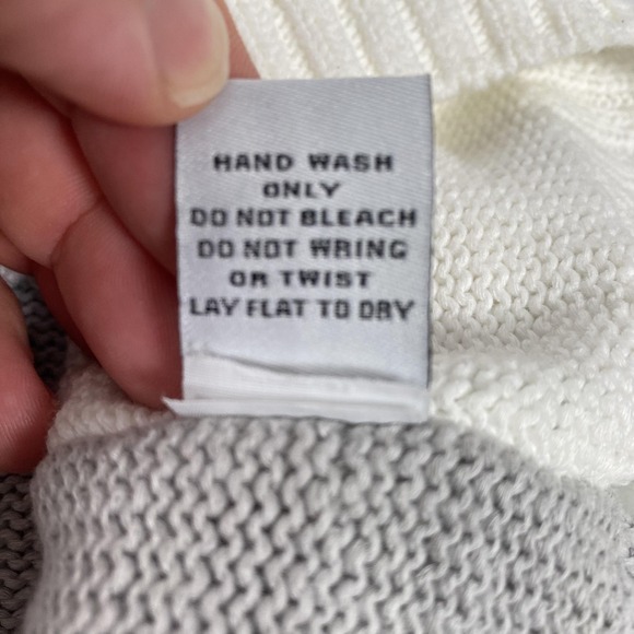 Habitat Sweater Womens Medium Colorblock‎ White Blue Gray Pullover Knit Casual - Picture 6 of 10